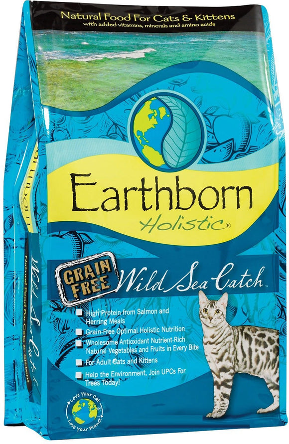 Earthborn Holistic Wild Sea Catch Salmon Whiting Meal Grain Free Dry Food For Cats