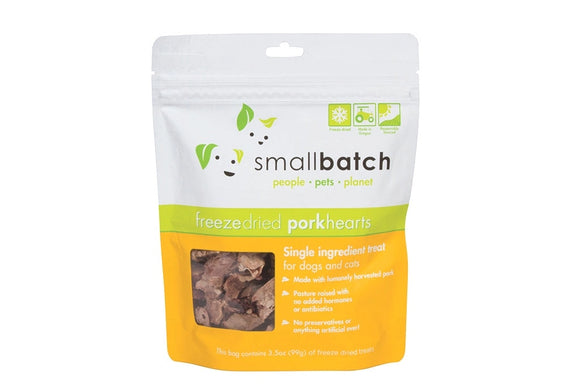 Smallbatch Pork Hearts Grain Free Freeze Dried Raw Treats For Dogs And Cats