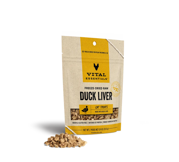 Vital Essentials Duck Liver Freeze Dried Treats For Cat
