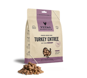 Vital Essentials Turkey Entree Mini Nibs Freeze Dried Raw Food For Cat
