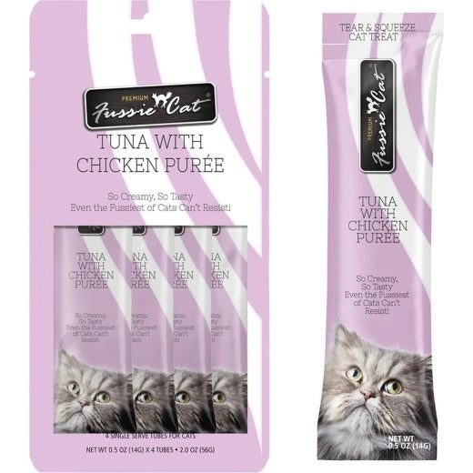 Fussie Cat Tuna And Chicken Puree Grain Free Wet Treats For Cats