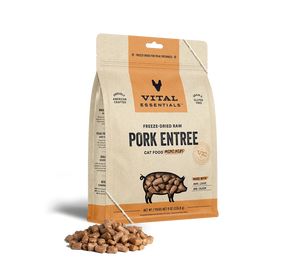 Vital Essentials Pork Entree Mini Nibs Freeze Dried Raw Food For Cat