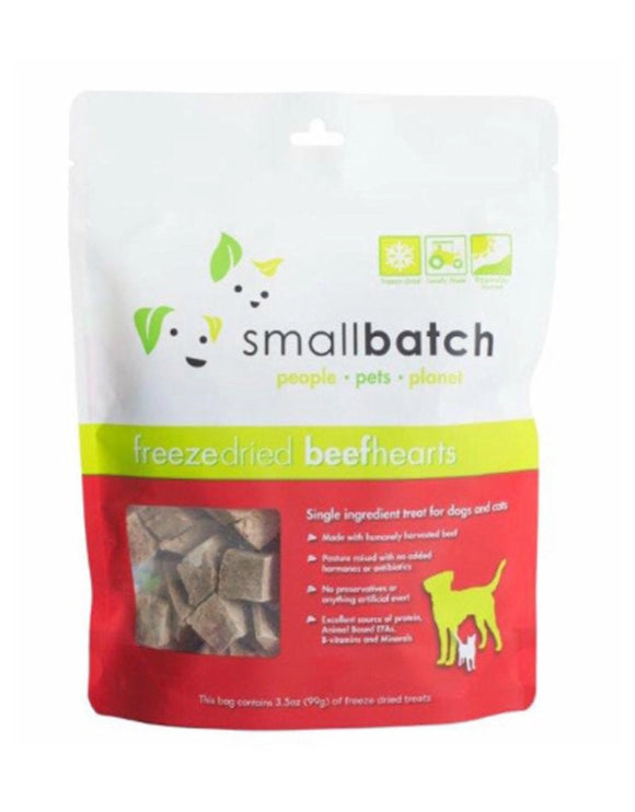 Smallbatch Beef Hearts Grain Free Freeze Dried Raw Treats For Dogs And Cats