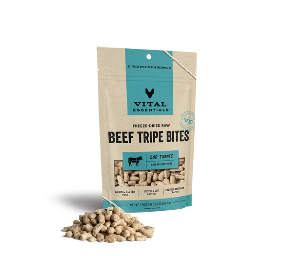 Vital Essentials Beef Tripe Bites Freeze Dried Treats For Dog