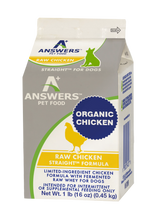 Answers Straight Chicken Formula Limited Ingredient Frozen Raw Food For Dogs