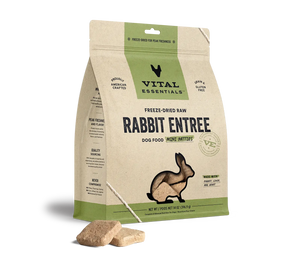 Vital Essentials Rabbit Entree Mini Patties Freeze Dried Raw Food For Dog