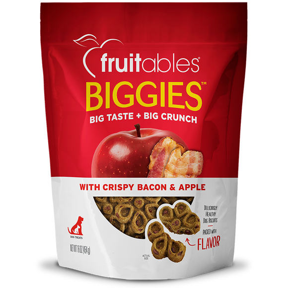 Fruitables Biggies With Crispy Bacon & Apple Grain Inclusive Crunchy Dog Treats