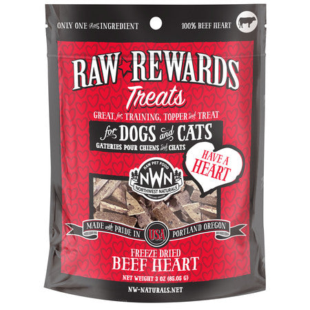 Northwest Naturals Beef Heart Grain Free Raw Rewards Freeze Dried Trea