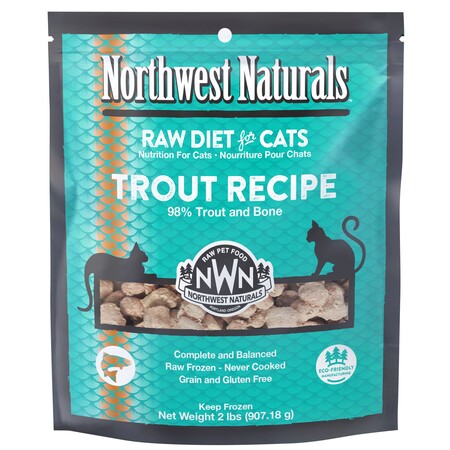 Northwest Naturals Trout Grain Free Nibbles Frozen Raw Food For Cats