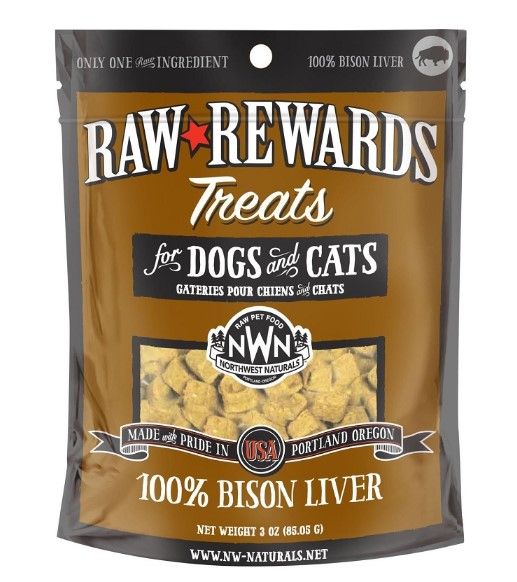 Northwest Naturals Bison Liver Grain Free Raw Rewards Freeze Dried Treats For Dogs And Cats