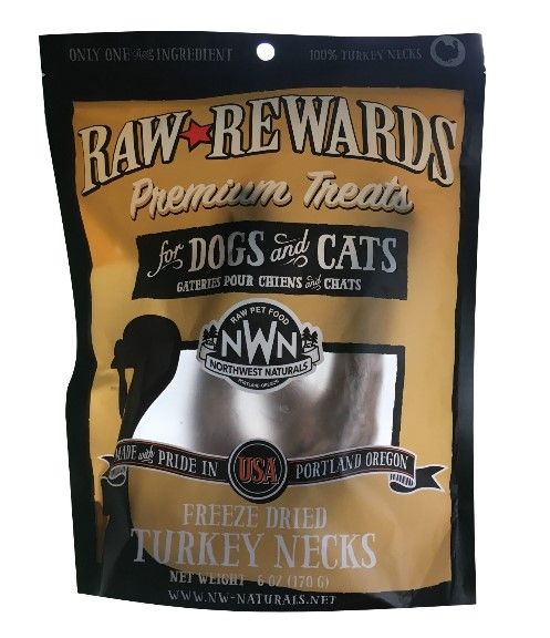 Northwest Naturals Raw Rewards Turkey Necks Grain Free Freeze Dried  Treats For Dogs & Cats