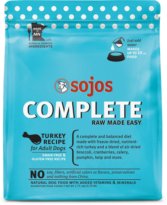 Sojos Complete Turkey Recipe Adult Grain Free Freeze Dried Raw Dog Food