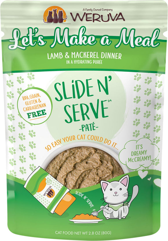 Weruva Slide N' Serve Let's Make a Meal Lamb & Mackerel Dinner In A Hydrating Puree Grain Free WetCat Food