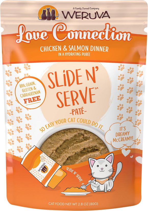 Weruva Slide N' Serve Love Connection Chicken & Salmon Dinner In A Hydrating Puree Grain Free Wet Cat Food