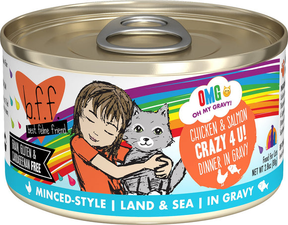 Weruva Cat Bff Omg Crazy 4 U! Chicken & Salmon Dinner In Gravy Grain Free Wet Cat Food