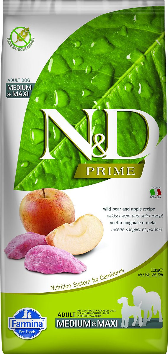 Farmina N&D Prime Medium Maxi Grain Free Boar & Apple Dry Dog Food