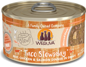 Weruva Classic Cat Taco Stewsday Beef, Chicken & Salmon In Gravy Wet Cat Food