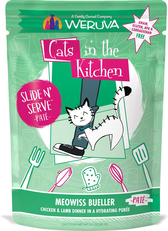 Weruva Cats In The Kitchen Meowiss Bueller With Chicken & Lamb Dinner In A Hydrating Puree Grain Free Wet  Cat Food
