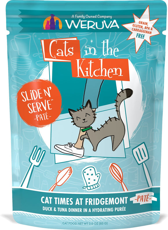 Weruva Cats In The Kitchen Cat Times At Fridgemont With Duck & Tuna Dinner In A Hydrating Puree Grain Free Wet  Cat Food