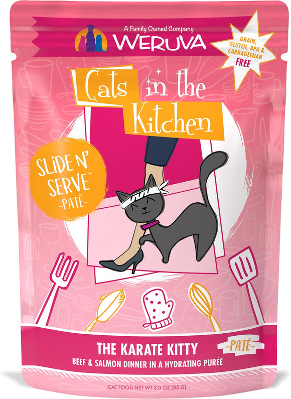 Weruva Cats In The Kitchen The Karate Kitty With Beef & Salmon Dinner In A Hydrating Puree Grain Free Wet Cat Food