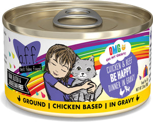 Weruva Cat Bff Omg Be Happy! Chicken & Beef Dinner In Gravy Grain Free Wet Cat Food