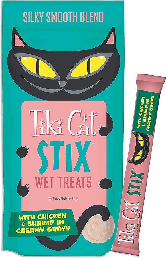 Tiki Cat Stix Chicken & Shrimp In Creamy Gravy Grain Free Wet Cat Treat