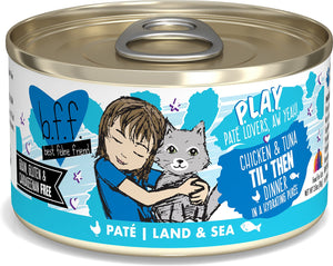 Weruva Cat BFF Play Pate Lovers Chicken & Tuna Til Then Dinner In A Hydrating Puree Wet Cat Food