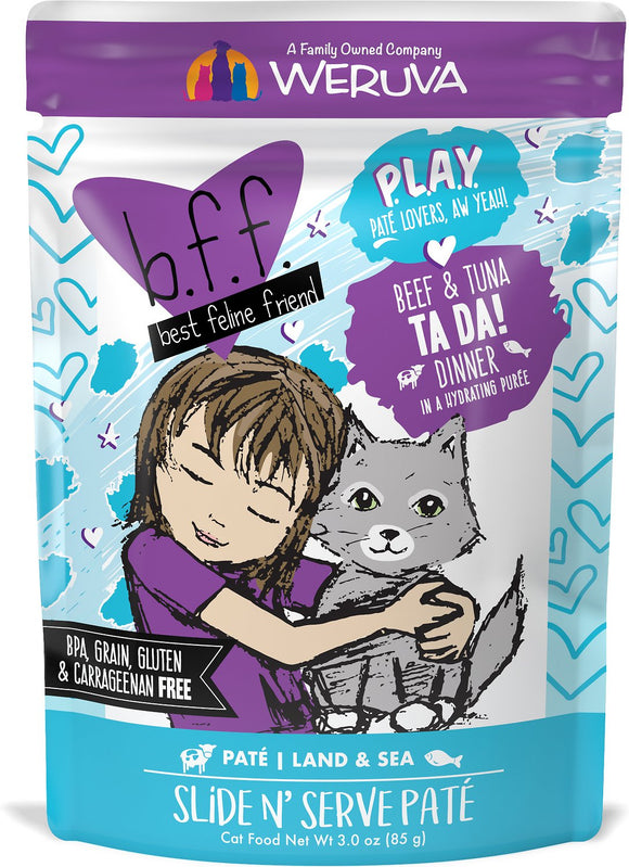 Weruva Cat BFF Play Pate Lovers Beef & Tuna Ta Da Dinner In A Hydrating Puree Wet Cat Food
