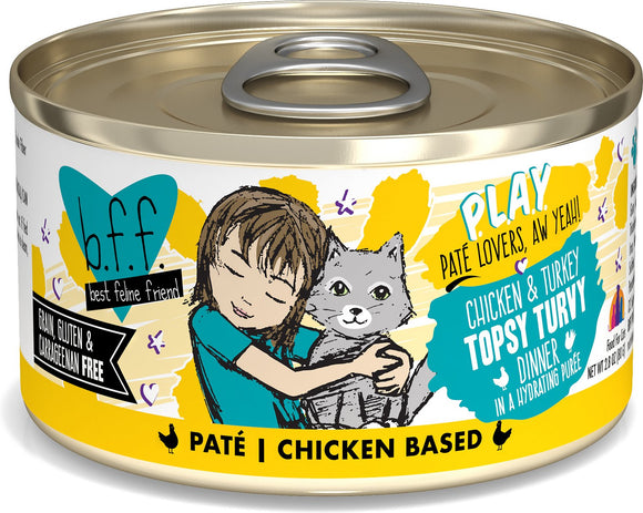 Weruva Cat Bff Play Pate Lovers Chicken & Turkey Topsy Turvy Dinner In A Hydrating Puree Wet Cat Food