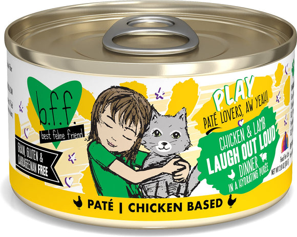 Weruva Cat BFF Play Pate Lovers Chicken & Lamb Laugh Out Loud Dinner In A Hydrating Puree Wet Cat Food