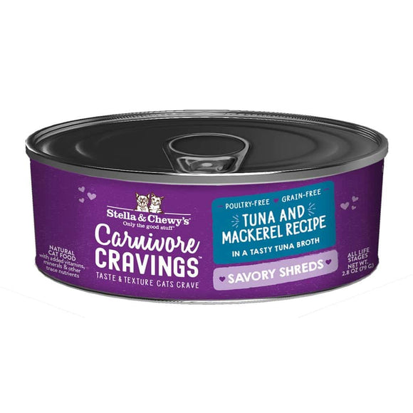 Stella & Chewy's Carnivore Cravings Shreds Tuna & Mackerel Cat Wet Food