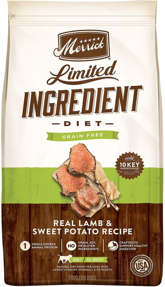Merrick Limited ingredients Lamb And Sweet Potato Grain Free Dry Dog Food