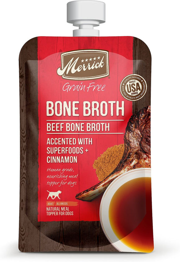 Merrick Bone Broth Beef Grain Free Dog Food Topper