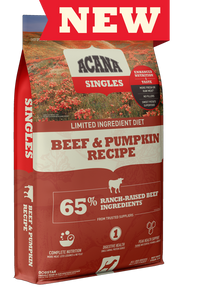 Front of Bag: ACANA Singles Dry Dog Food - Beef & Pumpkin