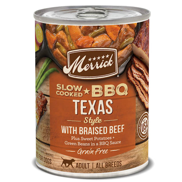 Merrick BBQ Texas Braised Beef And Sweet Potato Grain Free Wet Dog Food