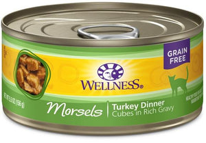 Wellness Morsels Turkey Dinner Cubes In Rich Gravy Grain Free Wet Cat Food