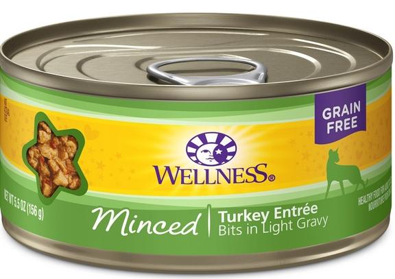 Wellness Minced Turkey Entree Grain Free Wet Cat Food