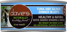 Dave's Naturally Healthy Tuna and Salmon Dinner in Aspic Grain Free Wet Cat Food