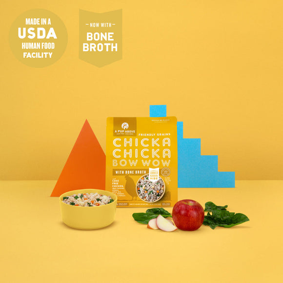 A Pup Above Gently Cooked Chicka Chicka Bow Wow With Bone Broth Frozen Dog Food