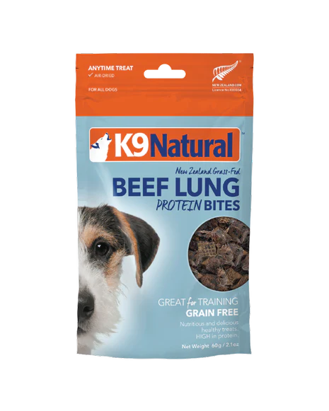 K9 Natural Beef Lung Protein Bites Grain Free Air Dried Dog Treats