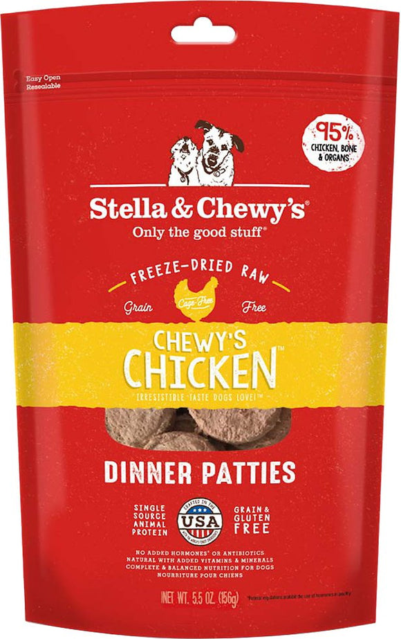 Stella & Chewy's Dinner Patties Chewy's Chicken Grain Free Freeze Dried Raw Dog Food