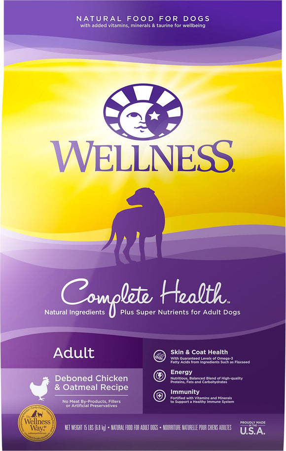 Wellness Complete Health Adult Deboned Chicken & Oatmeal Recipe Grain Inclusive Dry Dog Food