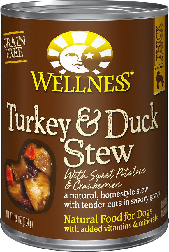 Wellness Turkey & Duck Stew With Sweet Potatoes & Cranberries Grain Free Wet Dog Food