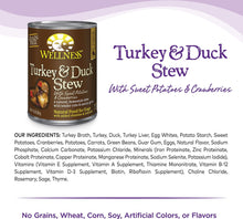 Wellness Turkey & Duck Stew With Sweet Potatoes & Cranberries Grain Free Wet Dog Food