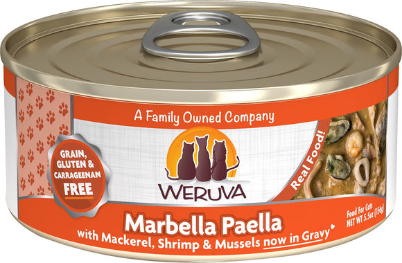 Weruva Marbella Paella With Mackerel, Shrimp & Mussels In Gravy Grain Free Wet Cat Food