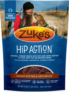 Zuke's Hip Action Peanut Butter & Oats Recipe Grain Inclusive Dog Treats