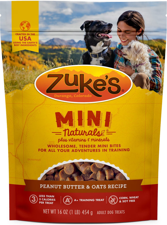 Zuke's Mini Naturals Peanut Butter & Oats Recipe Grain Inclusive Training Dog Treats