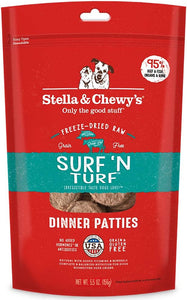 Stella & Chewy's Dinner Patties Surf 'N Turf Grain Free Freeze Dried Raw Dog Food