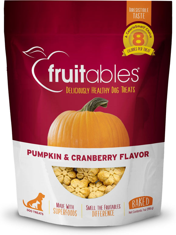 Fruitables Pumpkin & Cranberry Flavor Crunchy  Dog Treat
