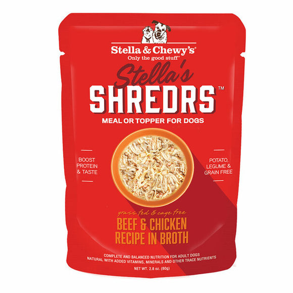 Stella & Chewy's Shredrs Beef & Chicken in Broth Dog Wet Food